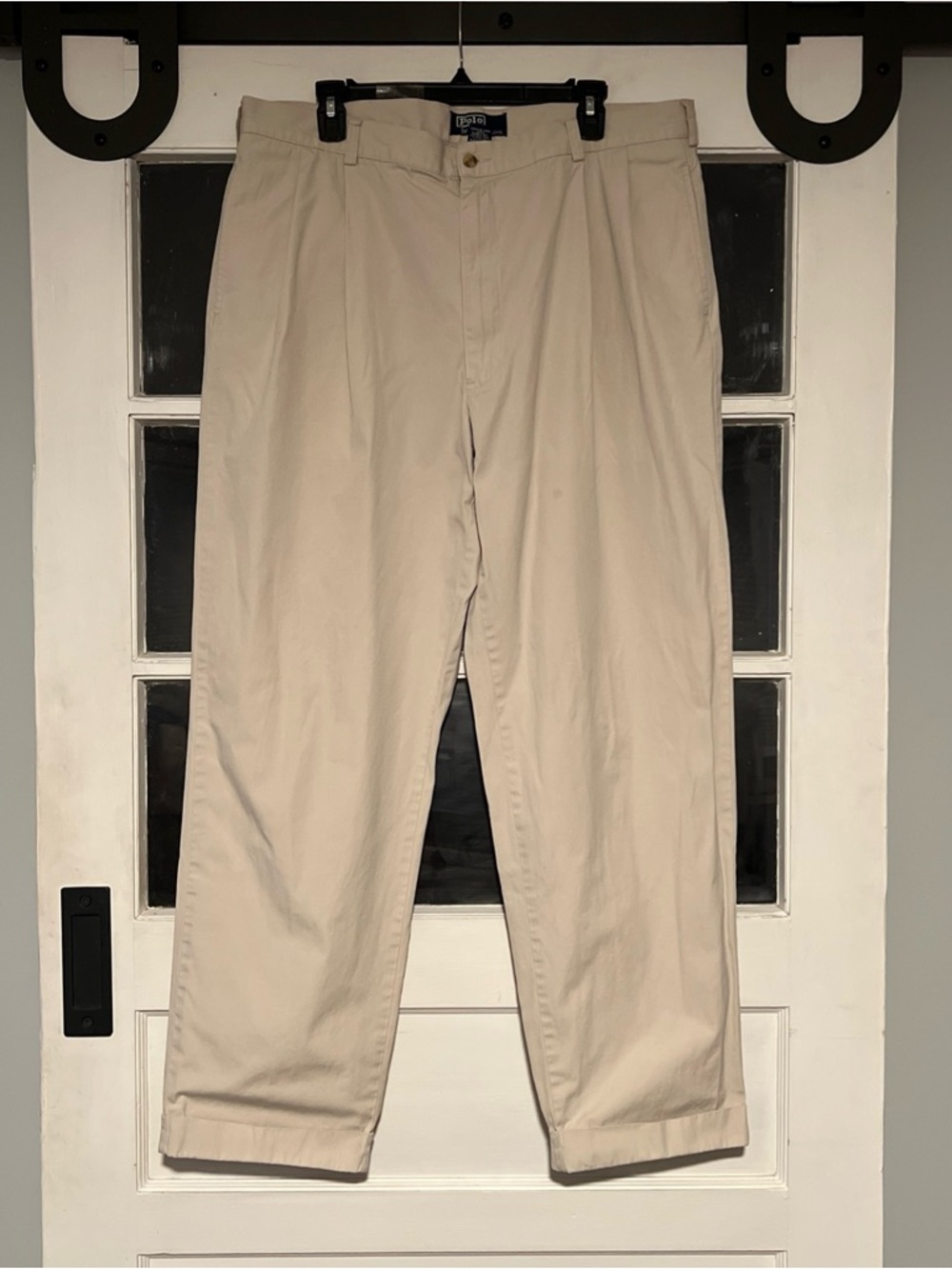 Vintage Polo Ralph Lauren Men’s 36x32 Ivory Pleated Cuffed Chino Hammond Pants
